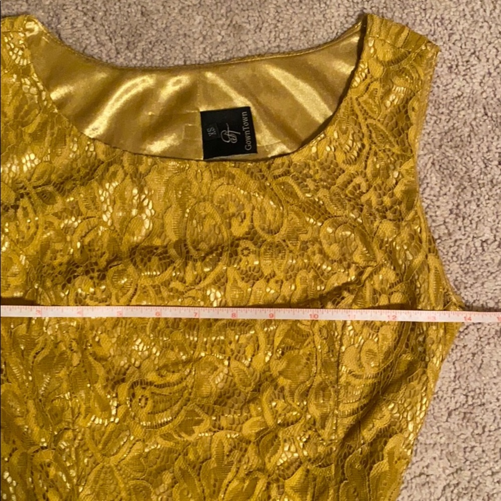 GownTown Mustard Colored Dress, XS - Picture 4 of 6